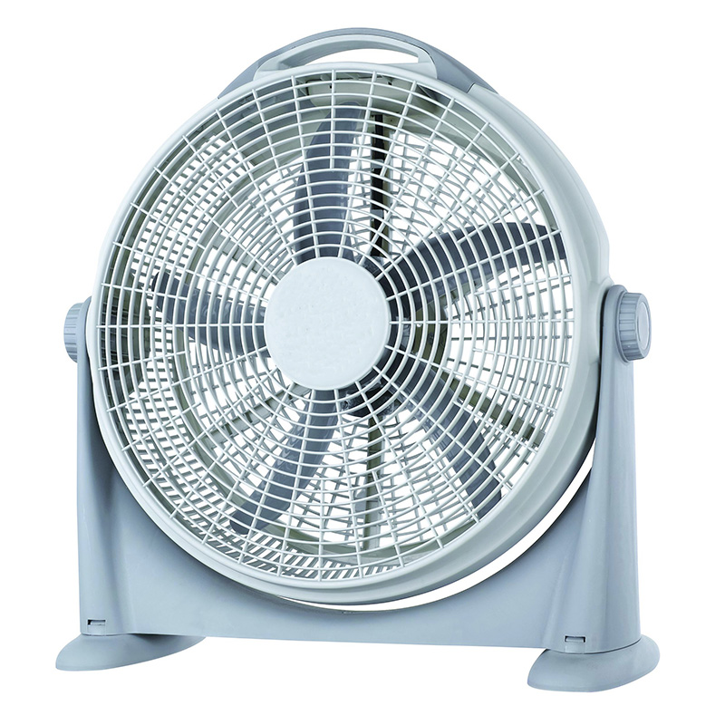White box fan with tilt adjustment