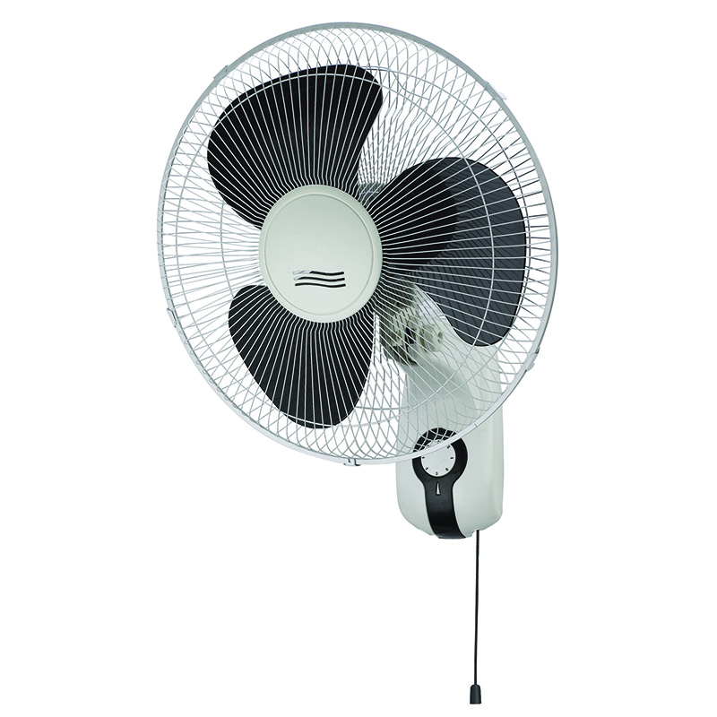 White wall mounted fan with pull cord